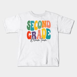 Second Grade dream team - 2nd Grade Teachers And Kids, Groovy Design Kids T-Shirt